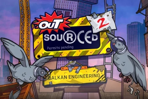 Outsourced 2 slot game artwork