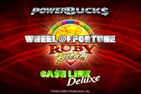 PowerBucks Wheel of Fortune Ruby Riches slot game artwork