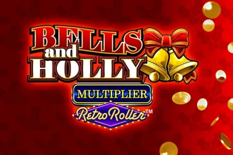 Bells and Holly Multiplier Retro Roller slot game artwork