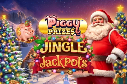 Piggy Prizes Jingle Jackpots slot game artwork