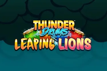 Thunder Drums Leaping Lions slot game artwork